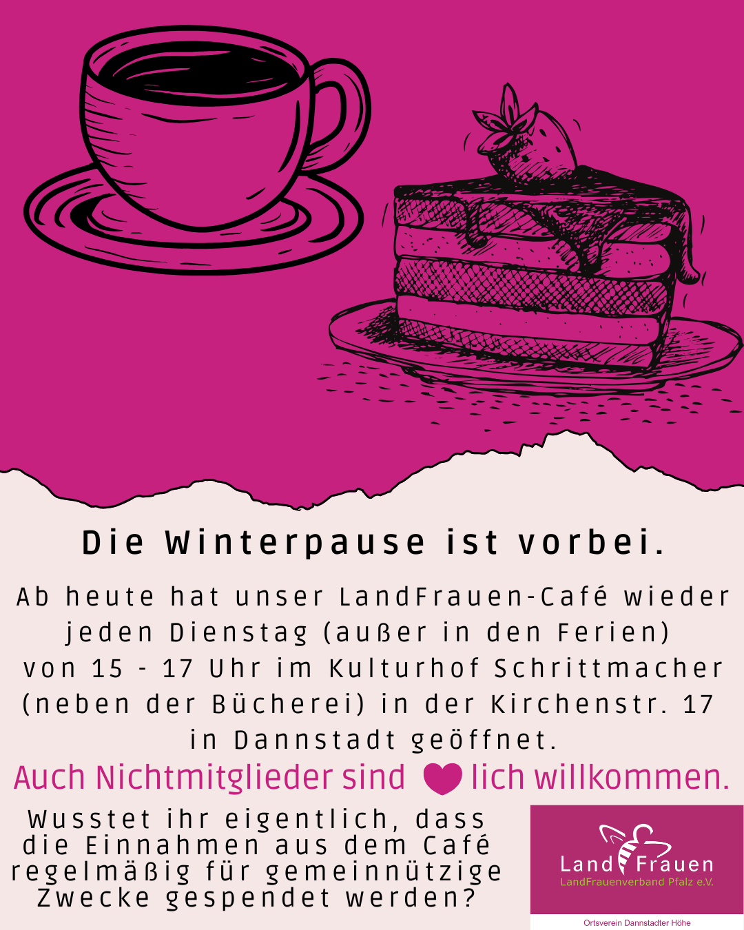 Cafe Ende Winterpause