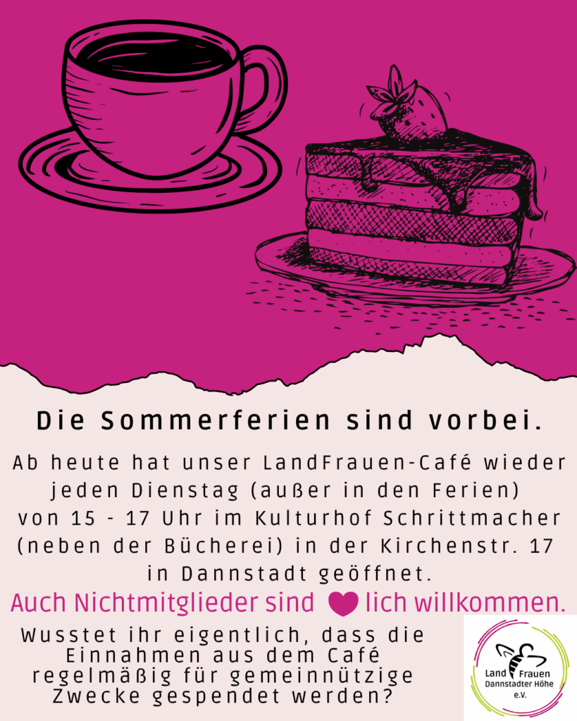Cafe Ende Sommerpause