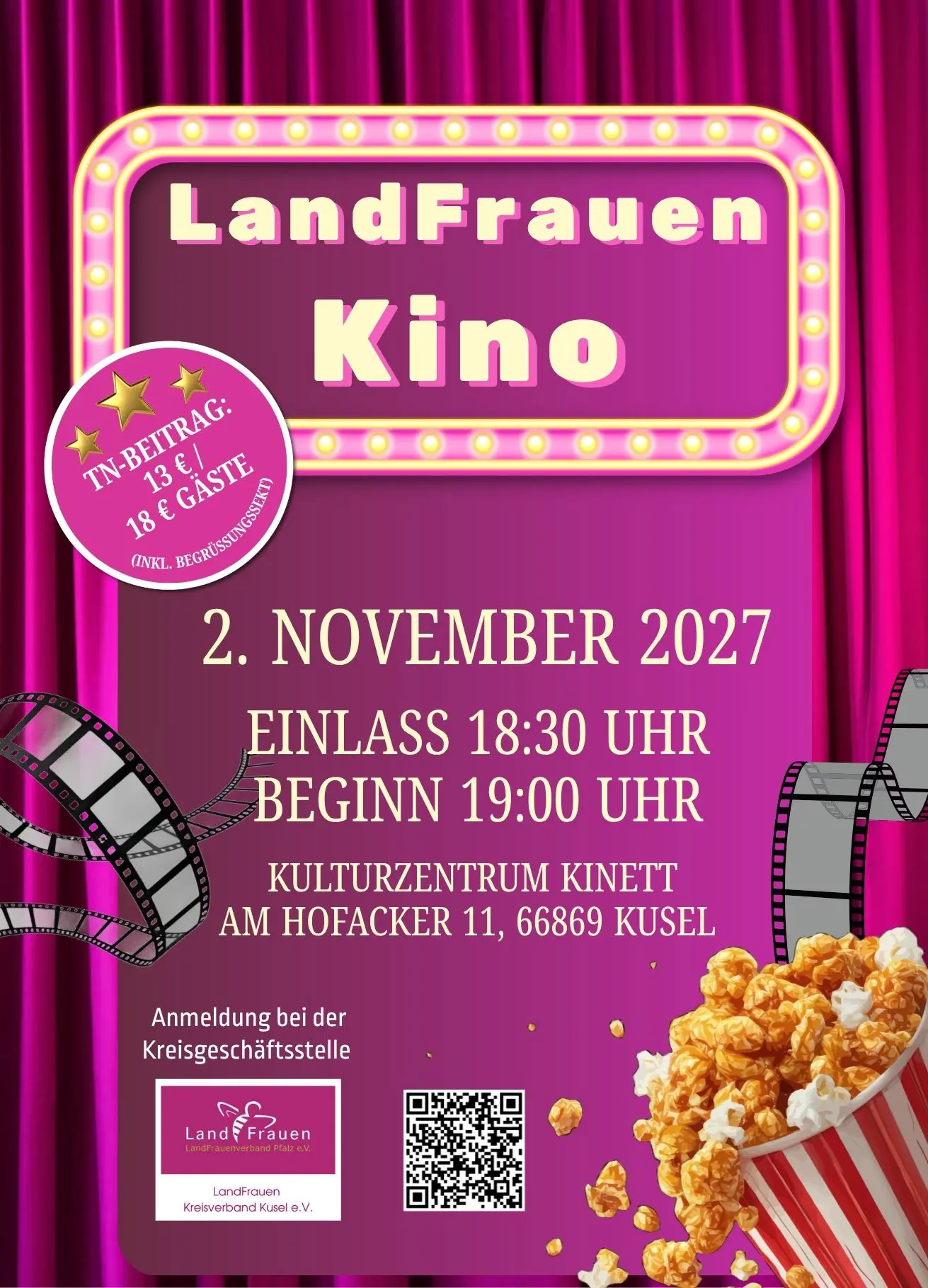 Red And Yellow Retro Movie Night Flyer
