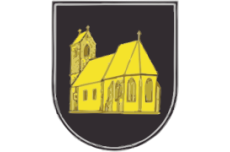 Das Gemeindewappen mit der Zweikirche