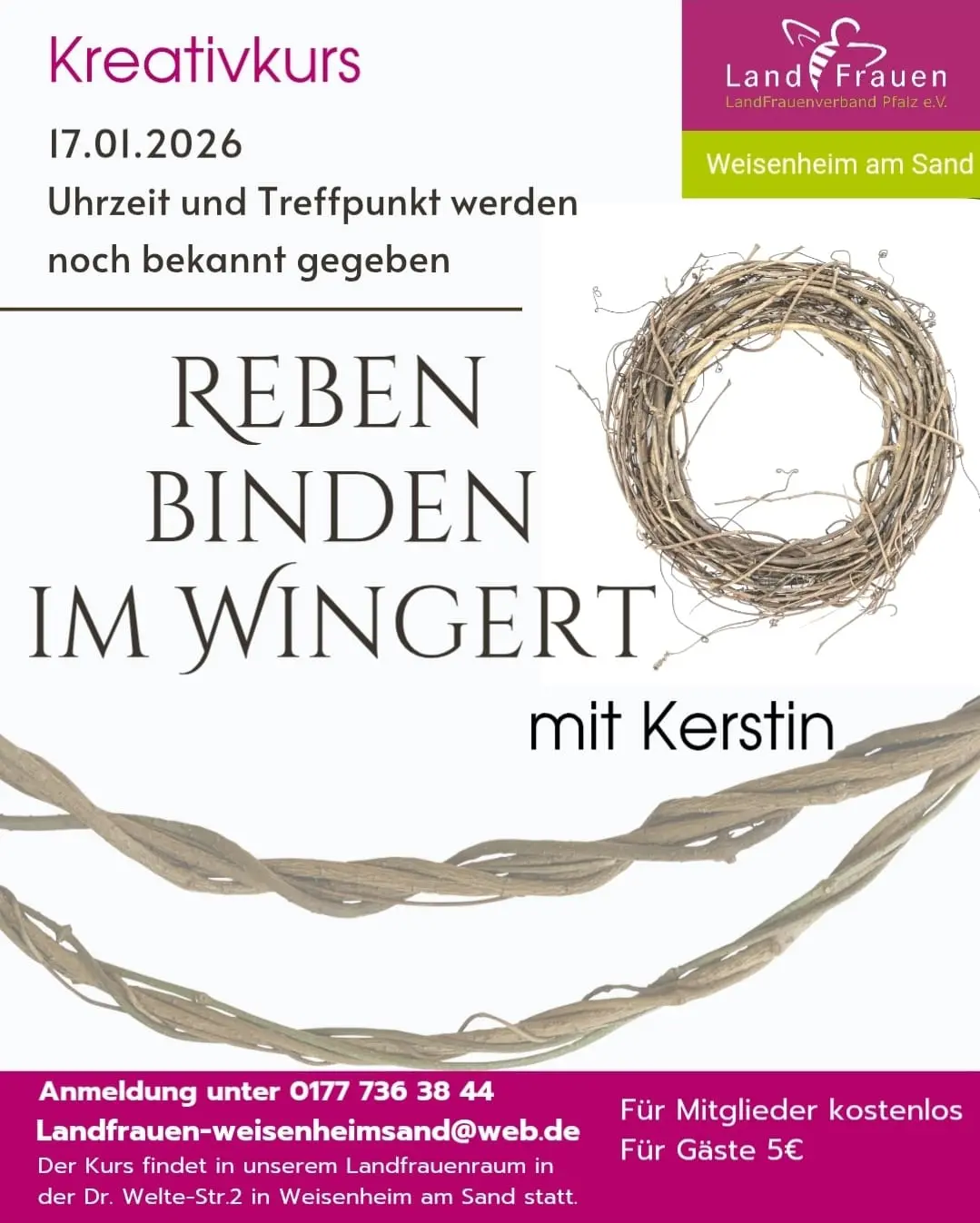 Flyer Reben binden im Wingert 2026