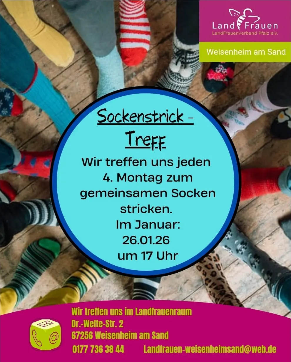 Flyer Sockenstricktreff Januar 2026