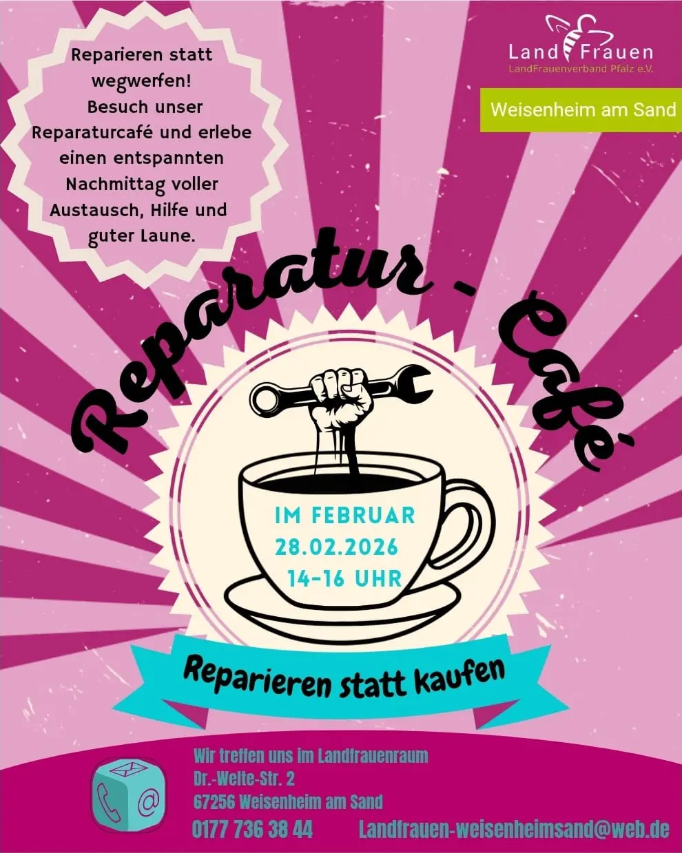 Flyer Reparatur-Café Februar 2026