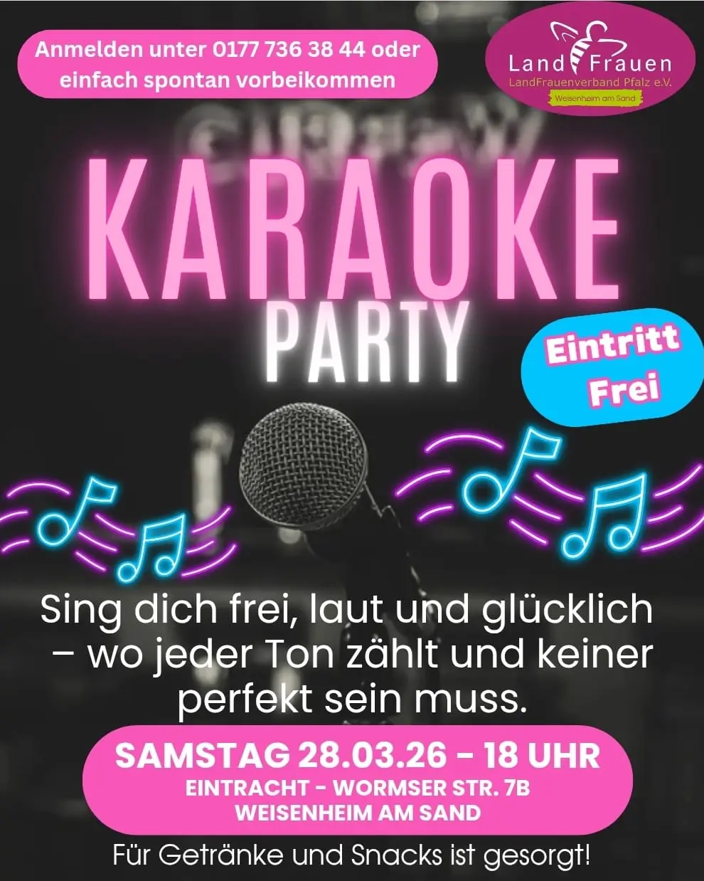 Flyer Karaoke-Party März 2026