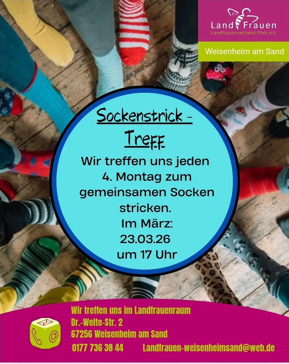 Flyer Sockenstricktreff März 2026