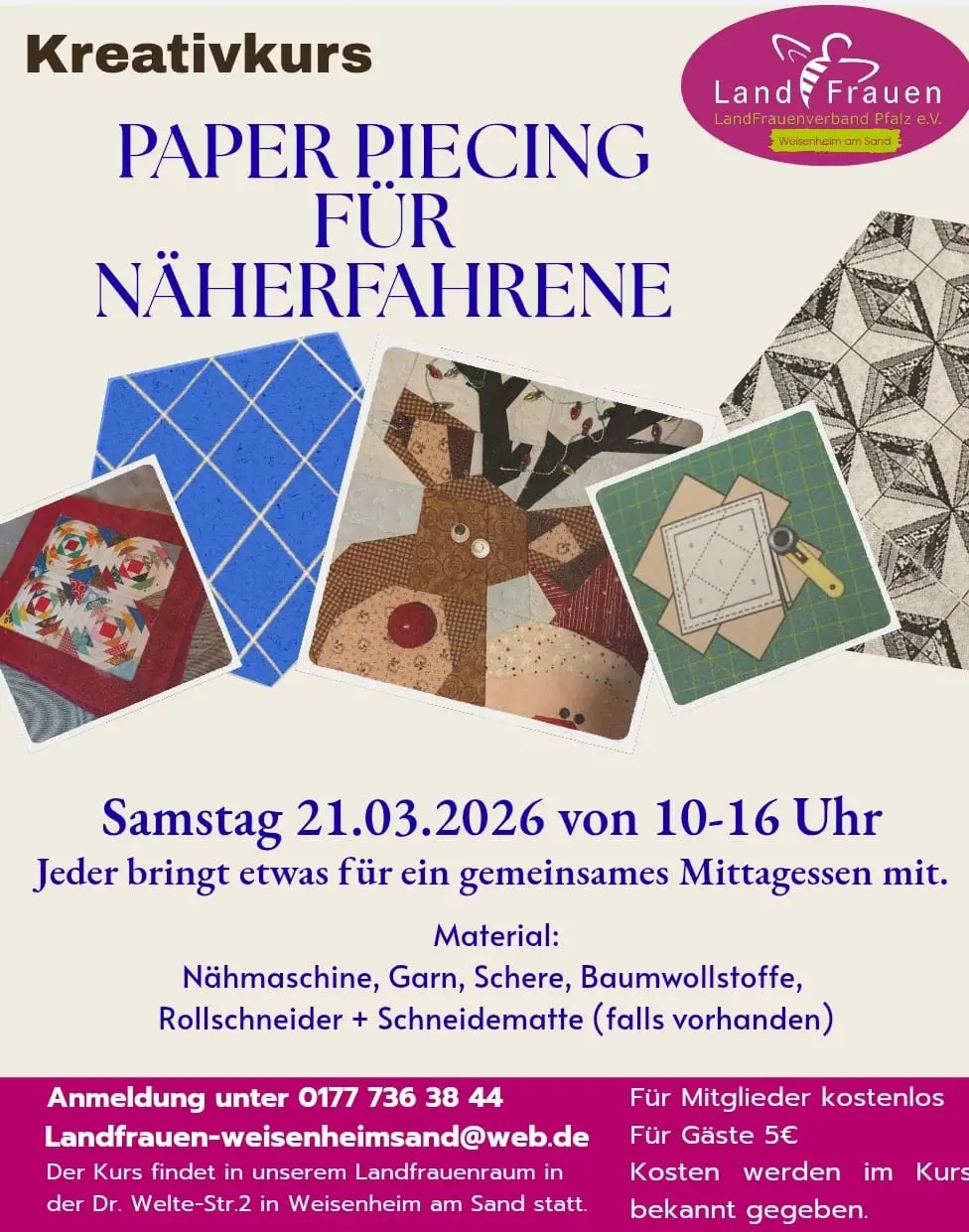 Flyer Paper Piecing März 2026